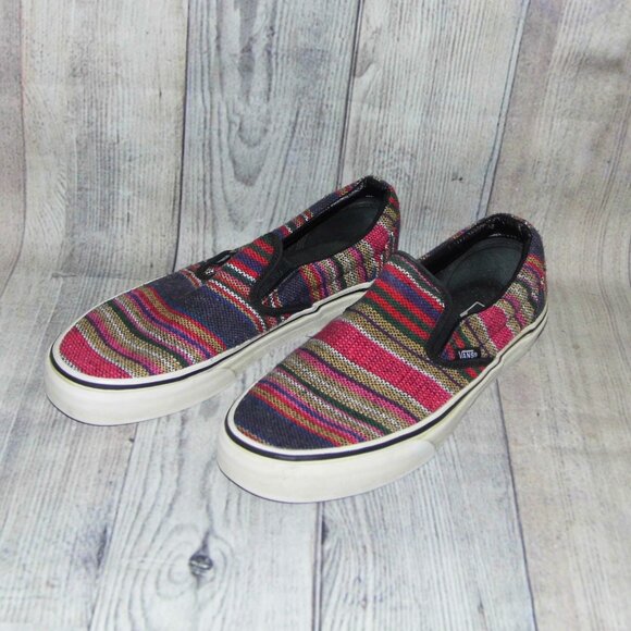 VANS Slip On Mexican Blanket Sneakers Womens Size 8.5 - Picture 3 of 7
